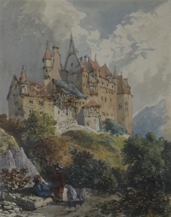 J.C. Hook Horners Chapel, Bucharatch on The Rhine and Castle of Sly near Cordan on the Mosel 19 x 15cm